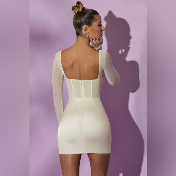 Oh Polly Satin and Mesh Mini Dress with Corset - Size 10 - Picture 2 of 4